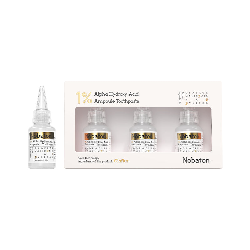 Nobaton. 1% Alpha Hydroxy Acid Ampoule Toothpaste（35g/1.23 oz ×3）