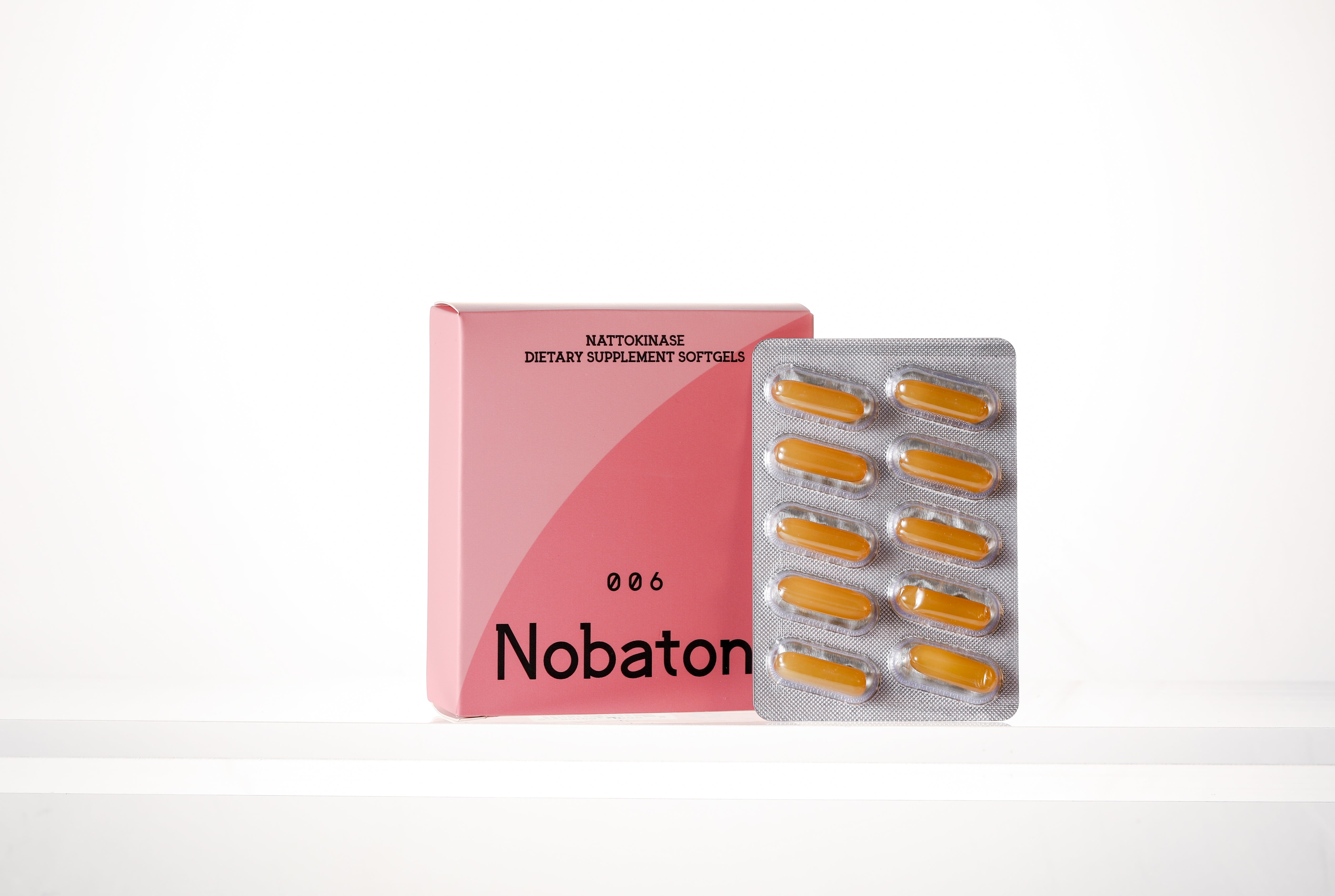 Nobaton. Nattokinase Dietary Supplement Softgels